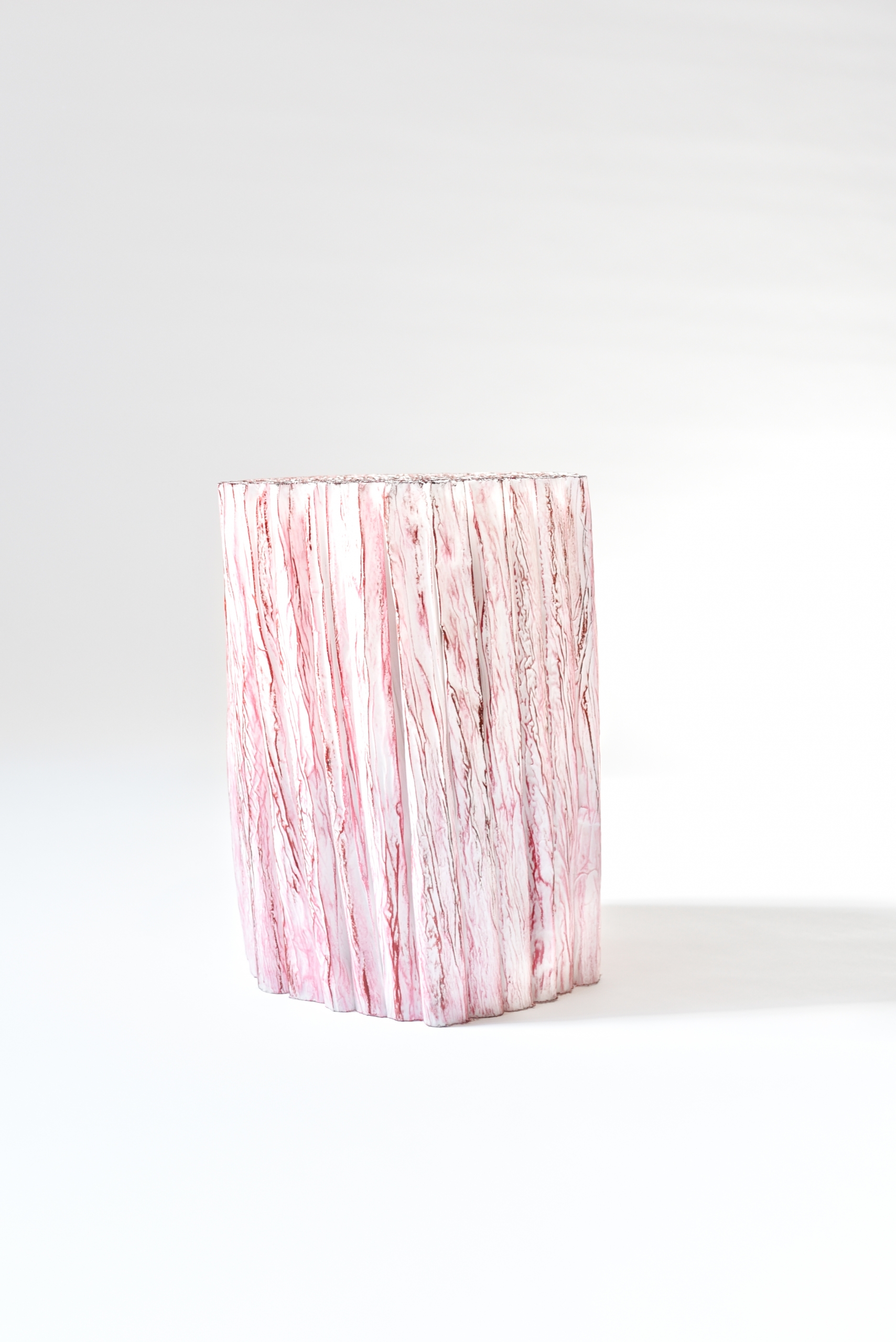 Red Urushi Paper Pleats Stool Low - Spazio Nobile