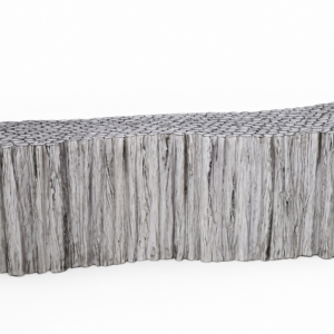 Black Urushi Paper Pleats Bench