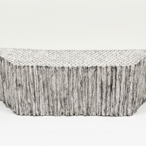 Black Urushi Paper Pleats Bench