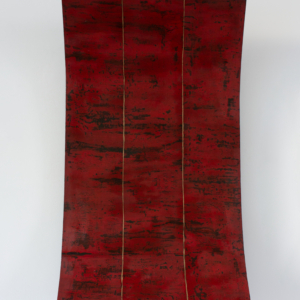 Red in Black Urushi Lacquer Leaf, Gold  Kintsugi