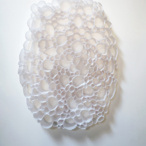 White Coral Paper Pleats Oval
